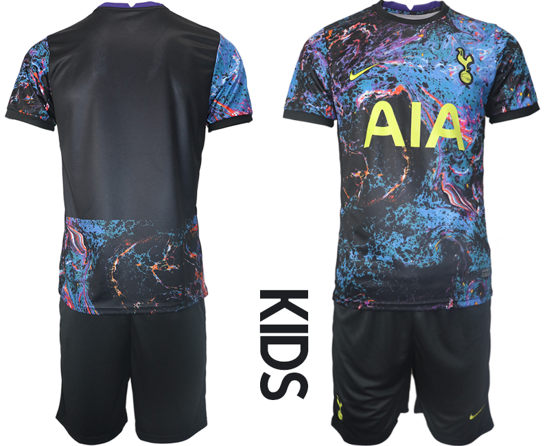 Youth 2021-2022 Club Tottenham away black blank Nike Soccer Jersey->youth soccer jersey->Youth Jersey